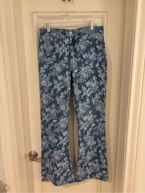 Gap x LoveShackFancy Blue Floral Wide-Leg Jeans